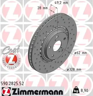 Вентилируемый тормозной диск otto zimmermann gmbh 590.2825.52