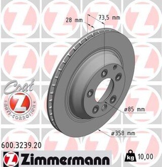 Вентильований гальмівний диск otto Zimmermann GmbH 600323920