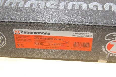 Вентильований гальмівний диск otto Zimmermann GmbH 610371120