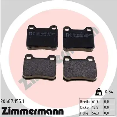 Задние тормозные колодки otto zimmermann gmbh 206871551