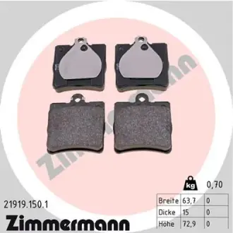 Задние тормозные колодки otto zimmermann gmbh 21919.150.1