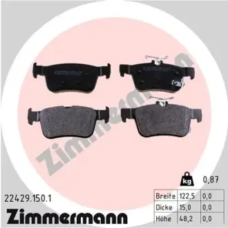 Задние тормозные колодки otto zimmermann gmbh 224291501