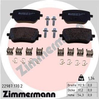 Задні тормозні (гальмівні) колодки otto Zimmermann GmbH 229871702