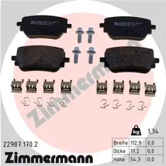 Задні тормозні (гальмівні) колодки Otto Zimmermann GmbH 229871702