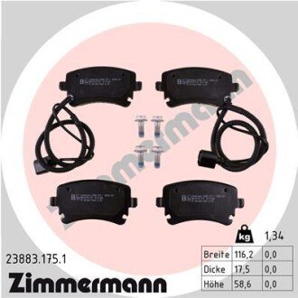 Задні тормозні (гальмівні) колодки otto Zimmermann GmbH 238831751