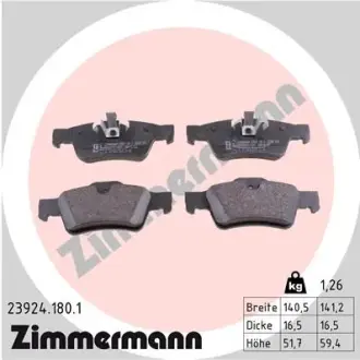 Задние тормозные колодки otto zimmermann gmbh 23924.180.1