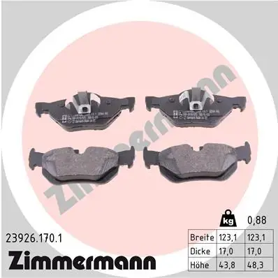 Задні тормозні (гальмівні) колодки Otto Zimmermann GmbH 239261701 (фото 1)