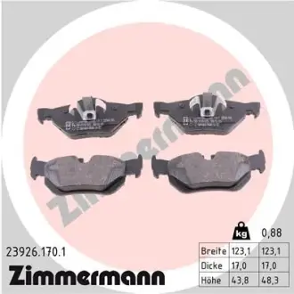 Задні тормозні (гальмівні) колодки Otto Zimmermann GmbH 239261701