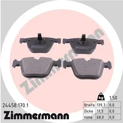Задние тормозные колодки otto zimmermann gmbh 24458.170.1