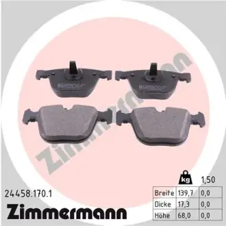 Задні тормозні (гальмівні) колодки Otto Zimmermann GmbH 24458.170.1