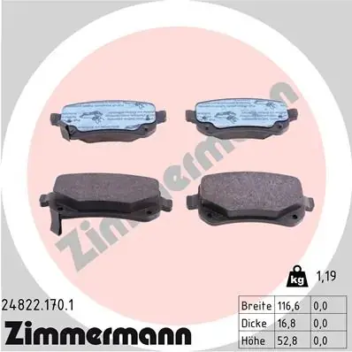 Задние тормозные колодки otto zimmermann gmbh 248221701