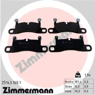 Задні тормозні (гальмівні) колодки Otto Zimmermann GmbH 251431601