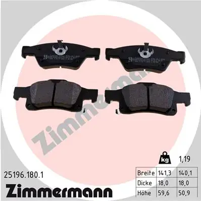Задние тормозные колодки otto zimmermann gmbh 251961801