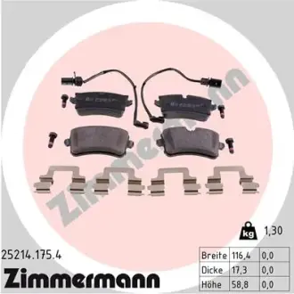 Задние тормозные колодки otto zimmermann gmbh 252141754