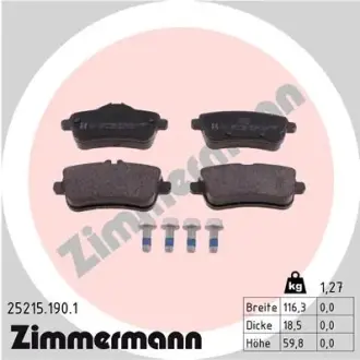 Задні тормозні (гальмівні) колодки Otto Zimmermann GmbH 252151901