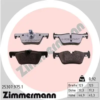 Задні тормозні (гальмівні) колодки Otto Zimmermann GmbH 253079751 (фото 1)