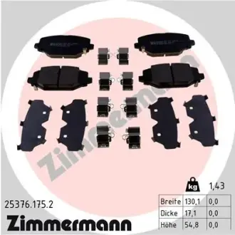 Задні тормозні (гальмівні) колодки otto zimmermann gmbh 253761752 Додж Гранд караван