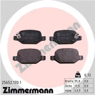 Задні тормозні (гальмівні) колодки Otto Zimmermann GmbH 256521701