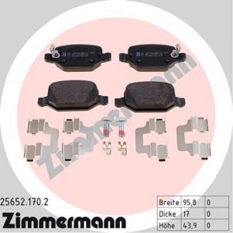 Задні тормозні (гальмівні) колодки otto Zimmermann GmbH 256521702