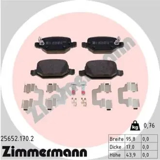 Задні тормозні (гальмівні) колодки Otto Zimmermann GmbH 256521702