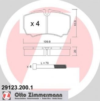 Задние тормозные колодки otto Zimmermann GmbH 291232001