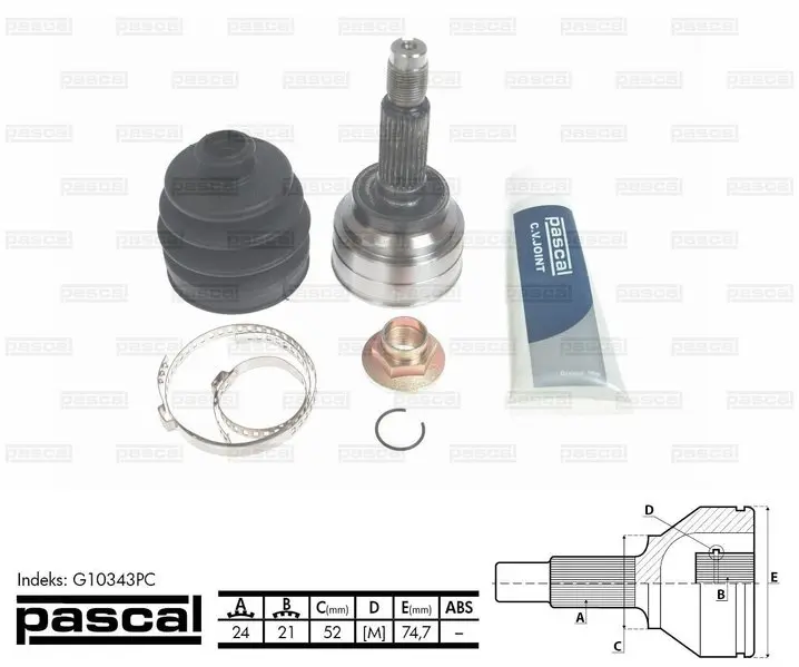 Шрус (граната) внутренний-наружный PASCAL G10343PC