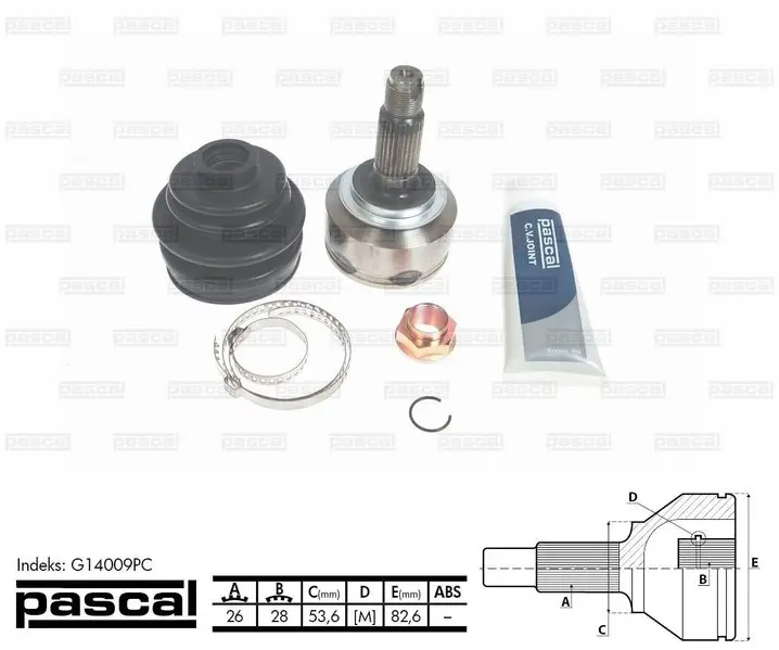 Шрус (граната) внутренний-наружный PASCAL G14009PC