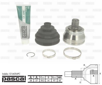 Шрус (граната) внутренний-наружный pascal G1A054PC