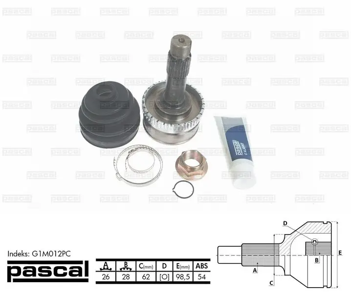 Шрус (граната) внутрішній-зовнішній PASCAL G1M012PC (фото 1)