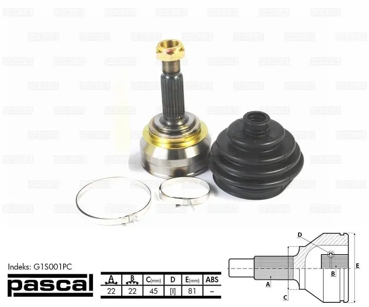 Шрус (граната) внутренний-наружный PASCAL G1S001PC