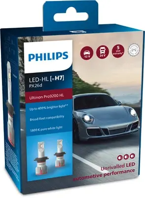(PHILIPS) LED H7 PX26d Ultinon Pro9200 +400% philips 11972U92X2