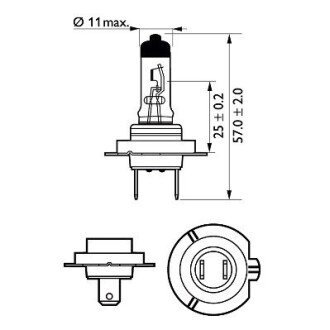 H7 Vision Moto (+30%) 12V 55W PX26d philips 12972PRBW
