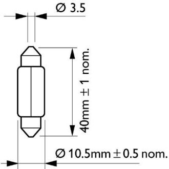 Автолампа 12V 10W SV8.5 T10,5x42 philips 12866CP