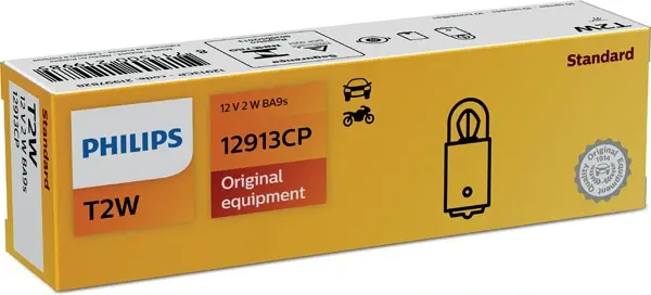 Автолампа 12V 2W BA9S T8,5x21,5 philips 12913 CP