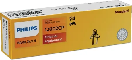Автолампа 12V 2W BAX8,3S/1,5 BLUE philips 12602CP