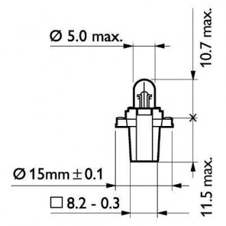 Автолампа 24V 1,2W BAX8,3S/1,35 GREY philips 13597CP