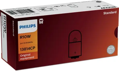 Автолампа R10W 24V 10W BA15S philips 13814CP