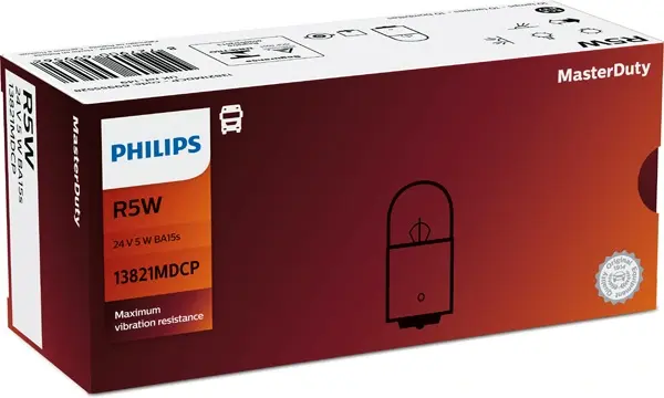 Автолампа R5W 24V 5W BA15s Philips 13821MDCP (фото 1)