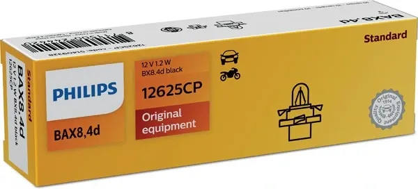 Лампа накаливания BAX BX8,4d Black 12V 1.2W (пр-во) philips 12625CP