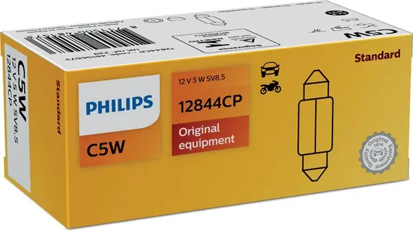 Лампа накаливания C5W 12V SV8,5 3200К (пр-во) Philips 12844CP (фото 1)