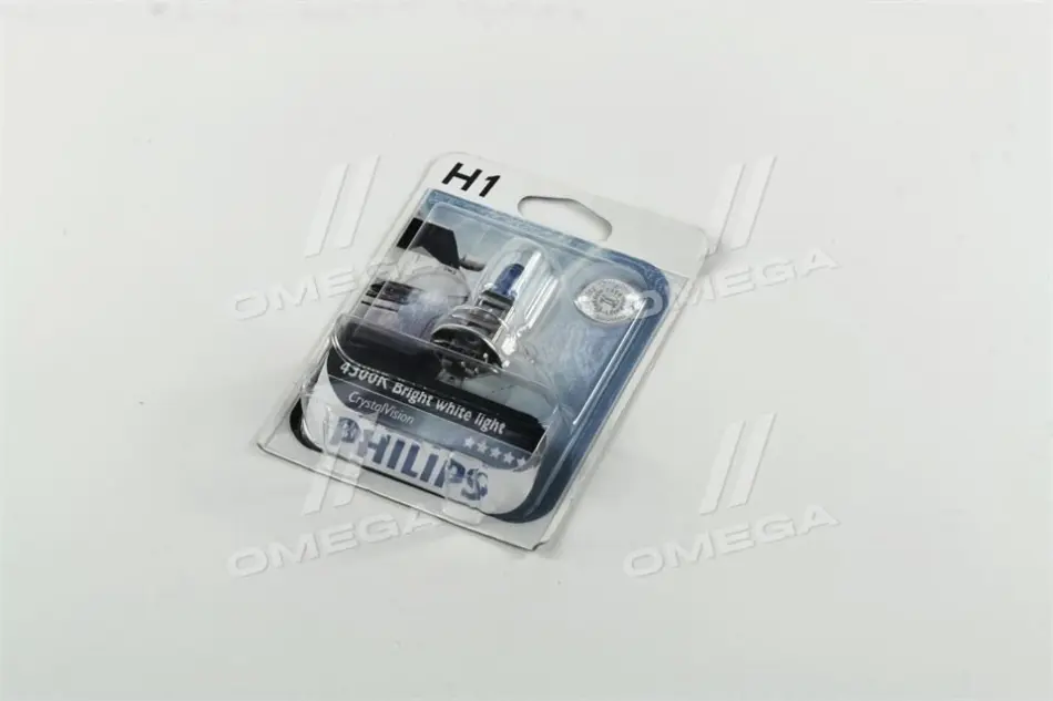 Лампа накаливания H1 12V 55W P14,5s Cristal Vision 1шт blister 4300K (пр-во) Philips 12258CVB1 (фото 1)