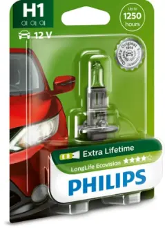 Лампа накаливания H1 12V 55W P14,5s LongerLife Ecovision 1шт blister (пр-во) philips 12258LLECOB1