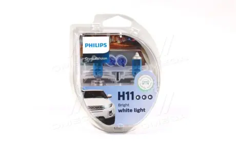 Лампа накаливания H11 12V 55W PGJ19-2 Cristal Vision + 2x W5W 4300K (к-т) (пр-во) philips 12362CVS2 Фольксваген Пассат б6