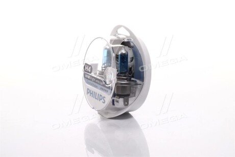 Лампа накаливания H4 12V 60/55W P43t-38 Cristal Vision + 2x W5W 4300K philips 12342CVS2