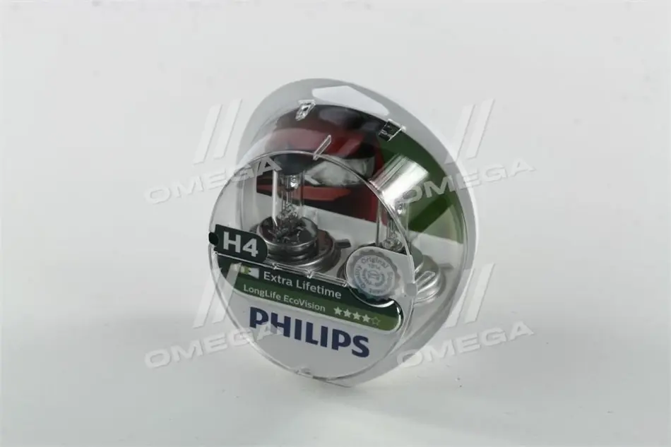 Лампа накаливания H4 12V 60/55W P43t-38 LongerLife Ecovision 2шт (пр-во) Philips 12342LLECOS2 (фото 1)