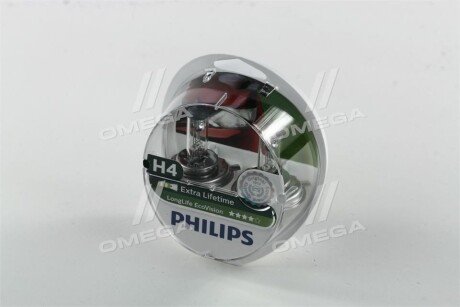 Лампа накаливания H4 12V 60/55W P43t-38 LongerLife Ecovision 2шт philips 12342LLECOS2 на Фольксваген Шаран