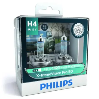 Лампа накаливания H4 X-tremeVision Pro150 +150 12V 60/55W P43t-38 (комплект) (пр-во) philips 12342XVPS2
