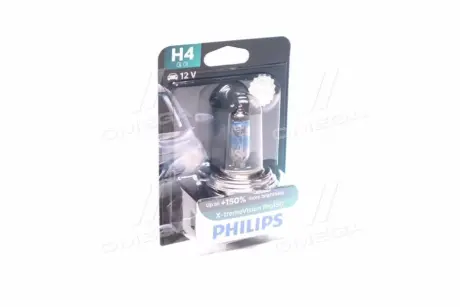 Лампа накаливания H4 X-tremeVision Pro150 +150 12V 60/55W P43t-38 (пр-во) philips 12342XVPB1