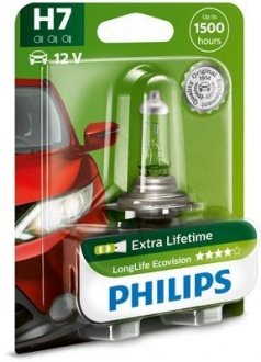 Лампа накаливания H7 12V 55W PX26d LongerLife Ecovision 1шт blister (пр-во) philips 12972LLECOB1