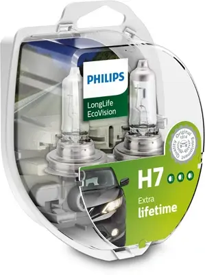 Лампа накаливания H7 12V 55W PX26d LongerLife Ecovision 2шт (пр-во) philips 12972LLECOS2
